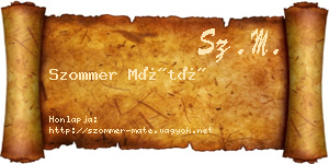Szommer Máté névjegykártya